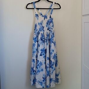 Place Blue and White Floral Midi Dress